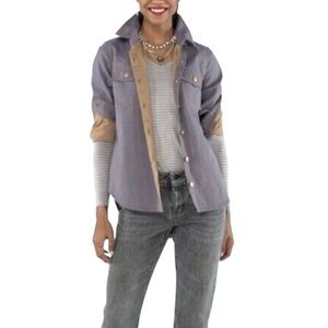 CAbi The Workshop Shirt Size Small Lilac Blue Style 4299 Button Down Shirt